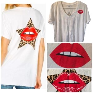 NWT Lauren Moshi Elara Leopard Lip tee